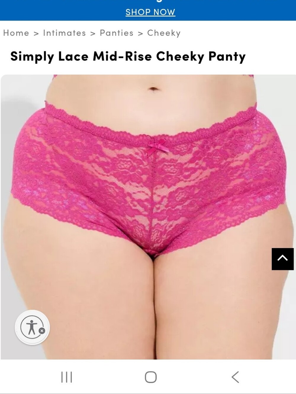 Torrid Simply Lace Mid-Rise Cheeky Panty - Hot Pink 5x NwT
